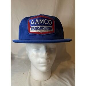 Vintage AAMCO Transmissions Patch Blue Mesh Made In USA Snapback Hat Cap